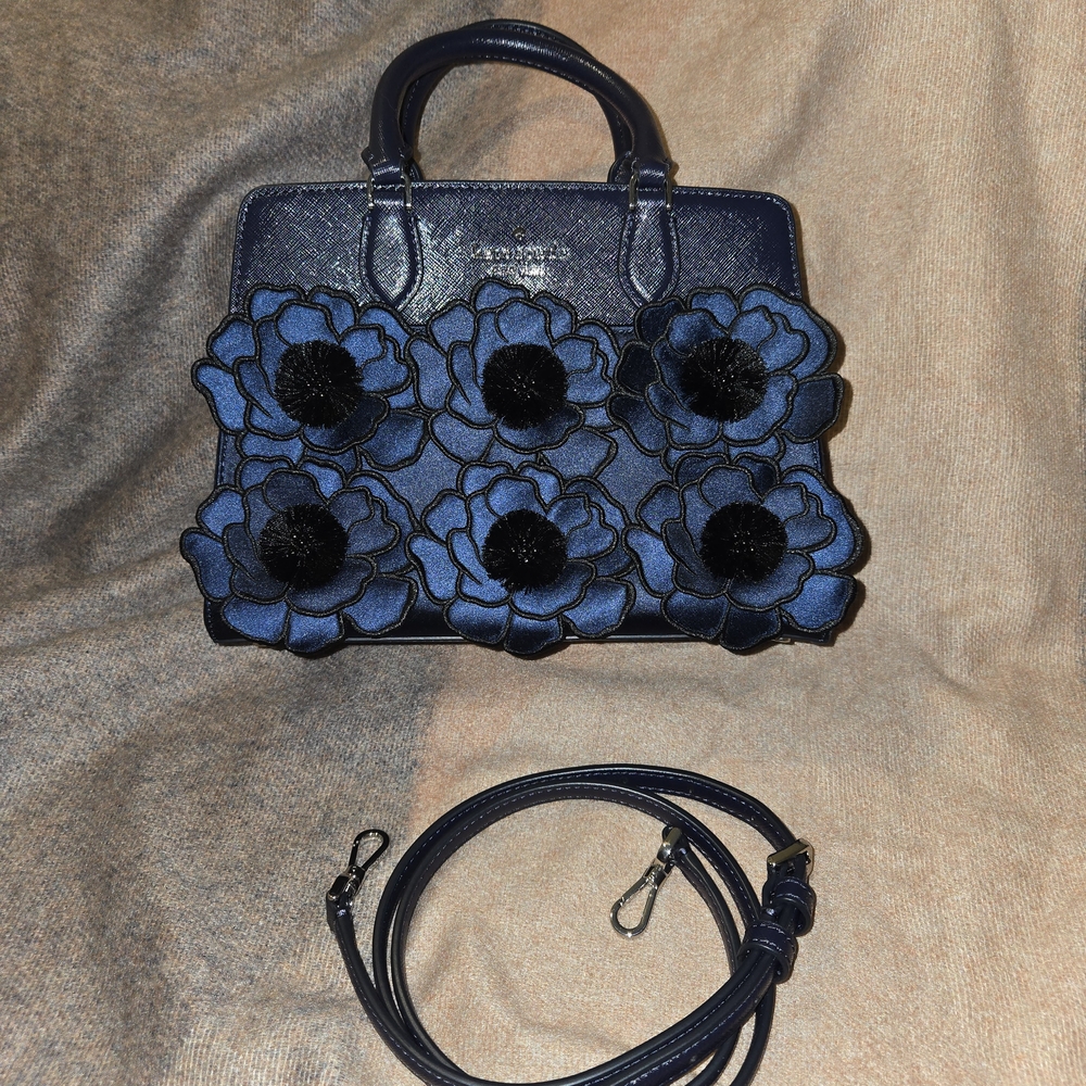 Kate Spade Midnight Blue Floral Satchel